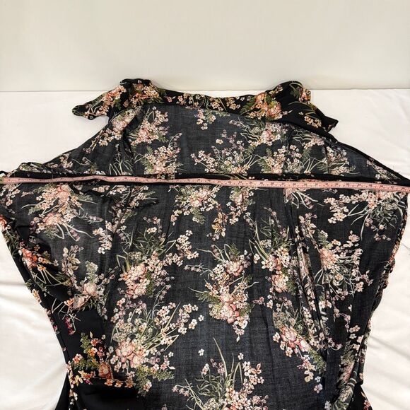 Coco + Carmen Boho Black Floral High-Low Wrap Maxi Dress (S/M) Cottagecore - Picture 7 of 12